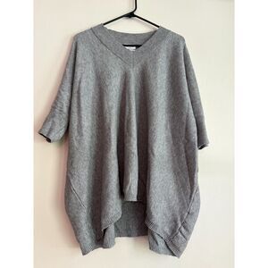 Avoca Grey Knit Poncho